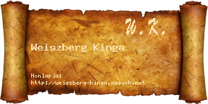 Weiszberg Kinga névjegykártya
